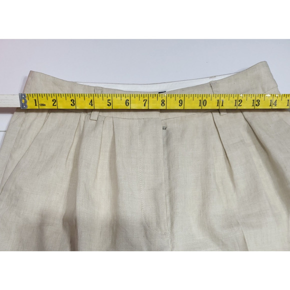 AllSaints Whitney Linen Blend Straight Ankle Trousers Women 4 Neutral Beige - Picture 7 of 15